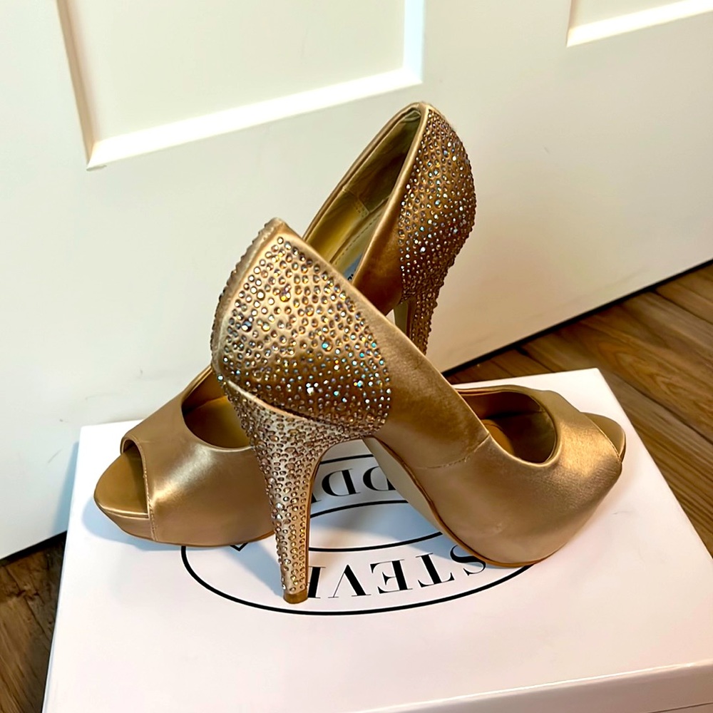 Gold Steve Madden Rhinestone Heels